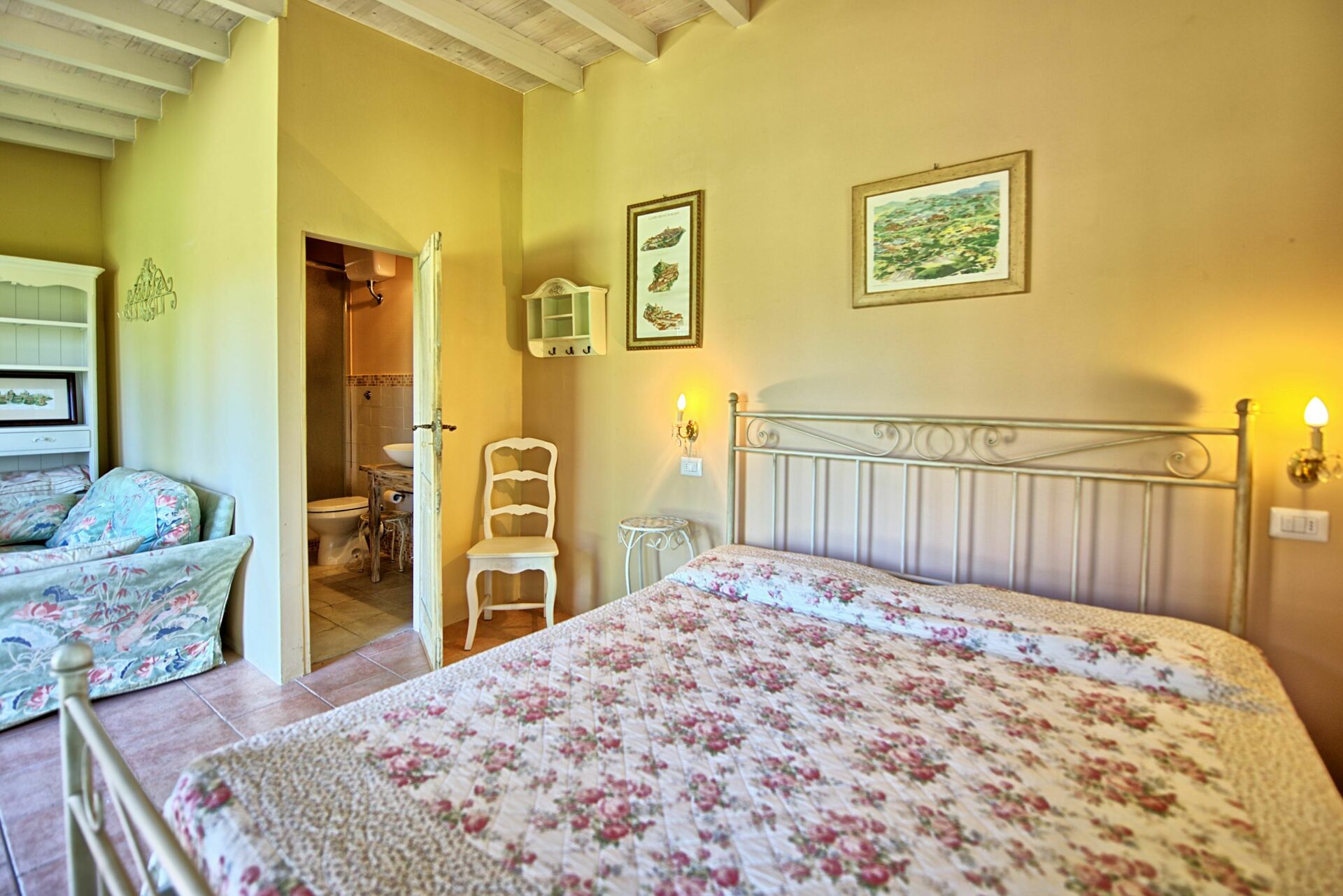 Casa Cipressi slaapkamer in Sciano