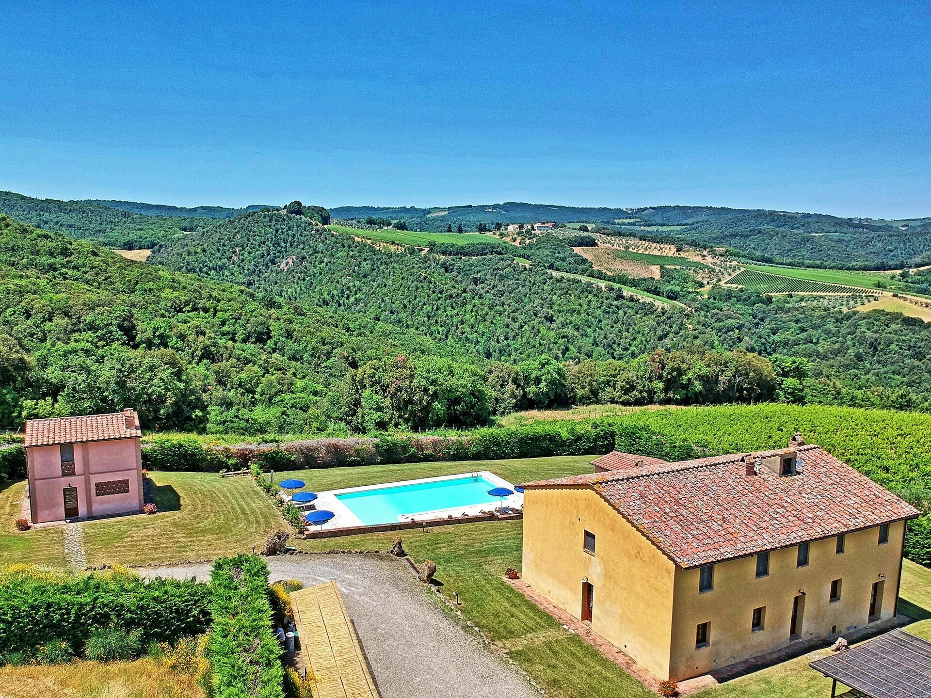 Villa Il Caggio slaapkamer in San Gimignano