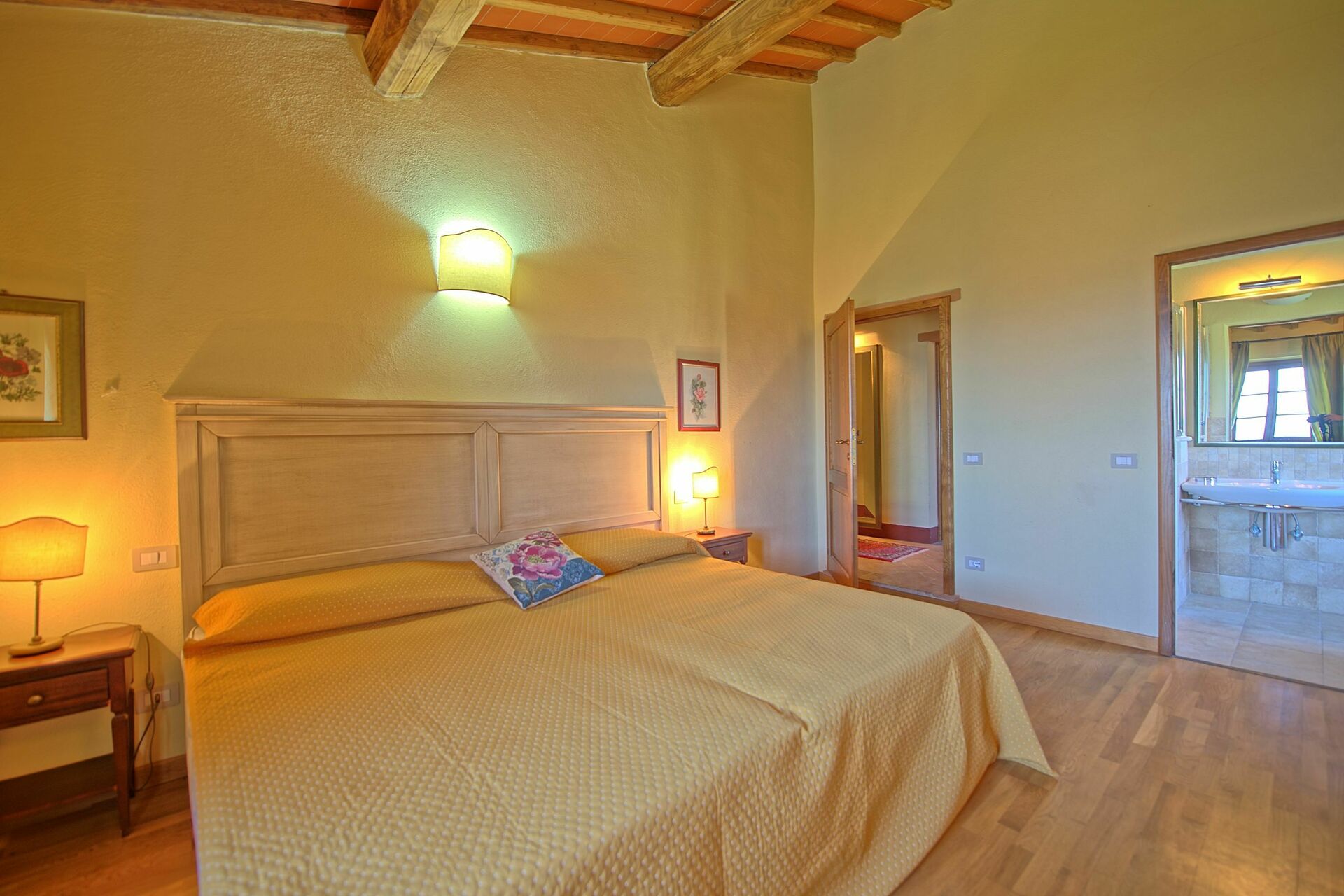 Villa Il Caggio slaapkamer in San Gimignano