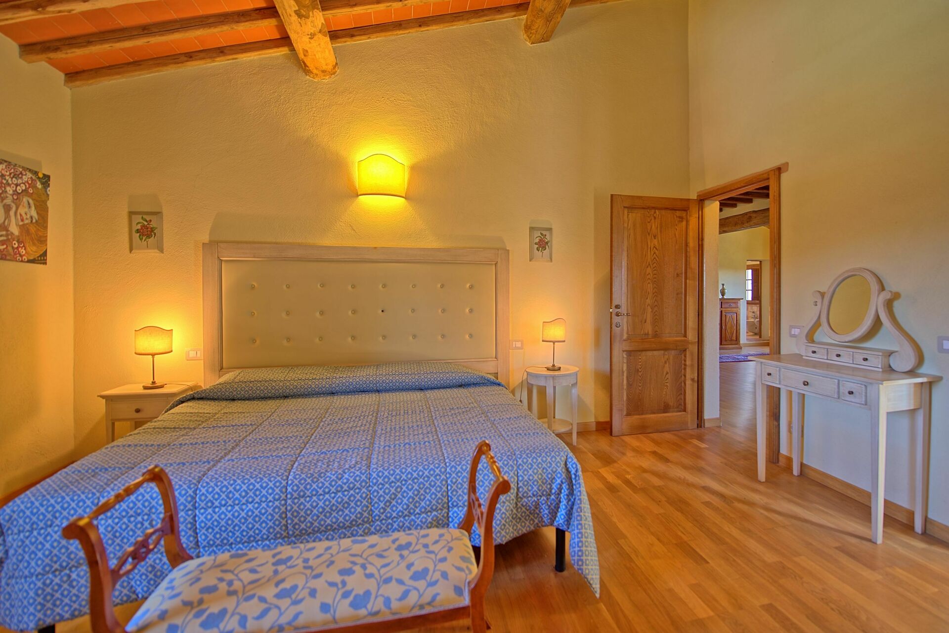 Villa Il Caggio slaapkamer in San Gimignano