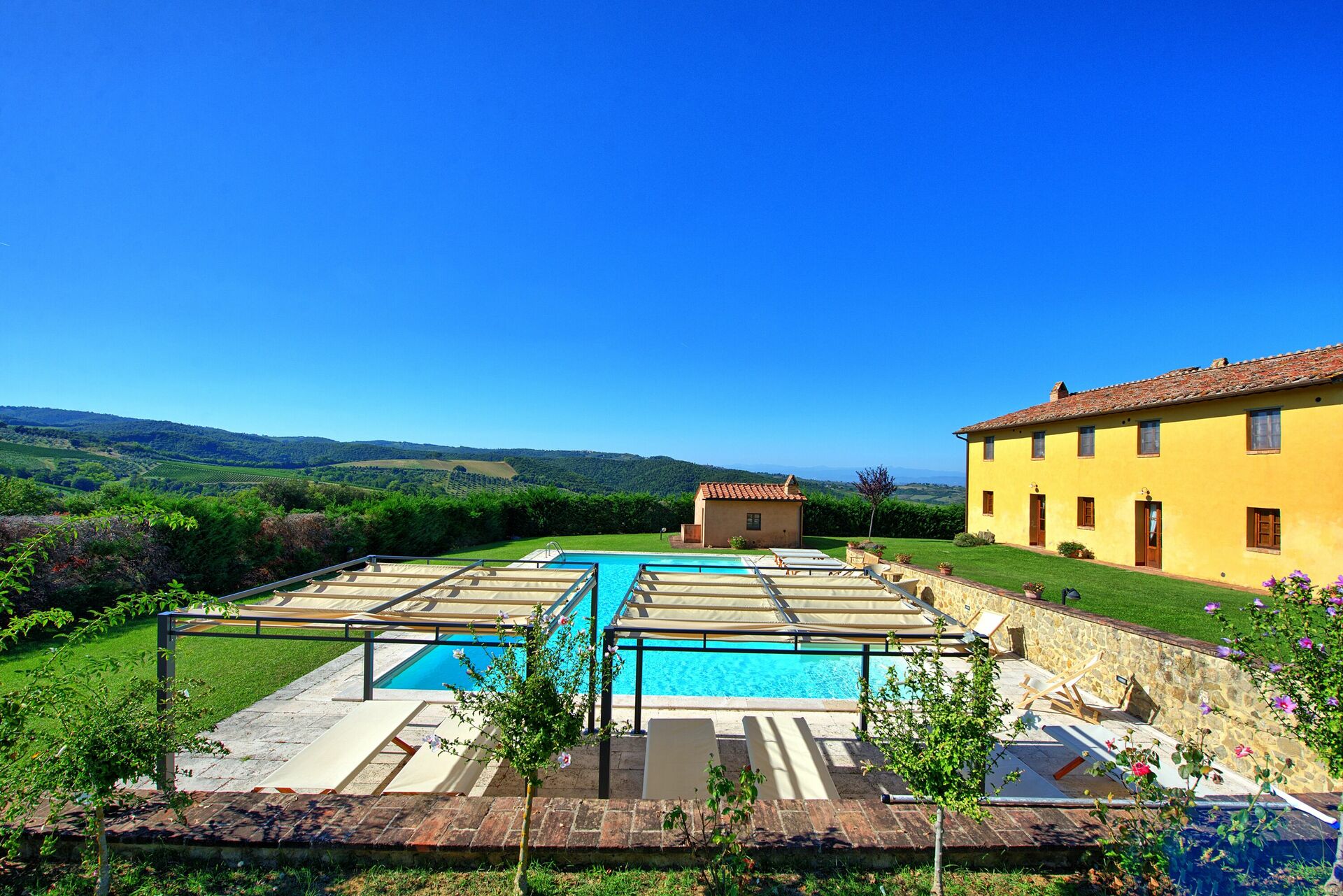 Villa Il Caggio slaapkamer in San Gimignano