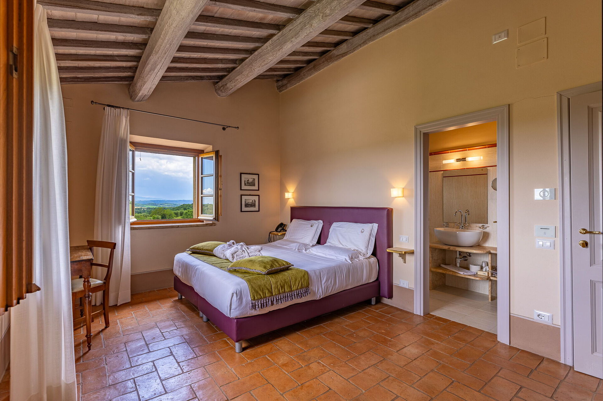 Villa Le Buche slaapkamer in Sarteano