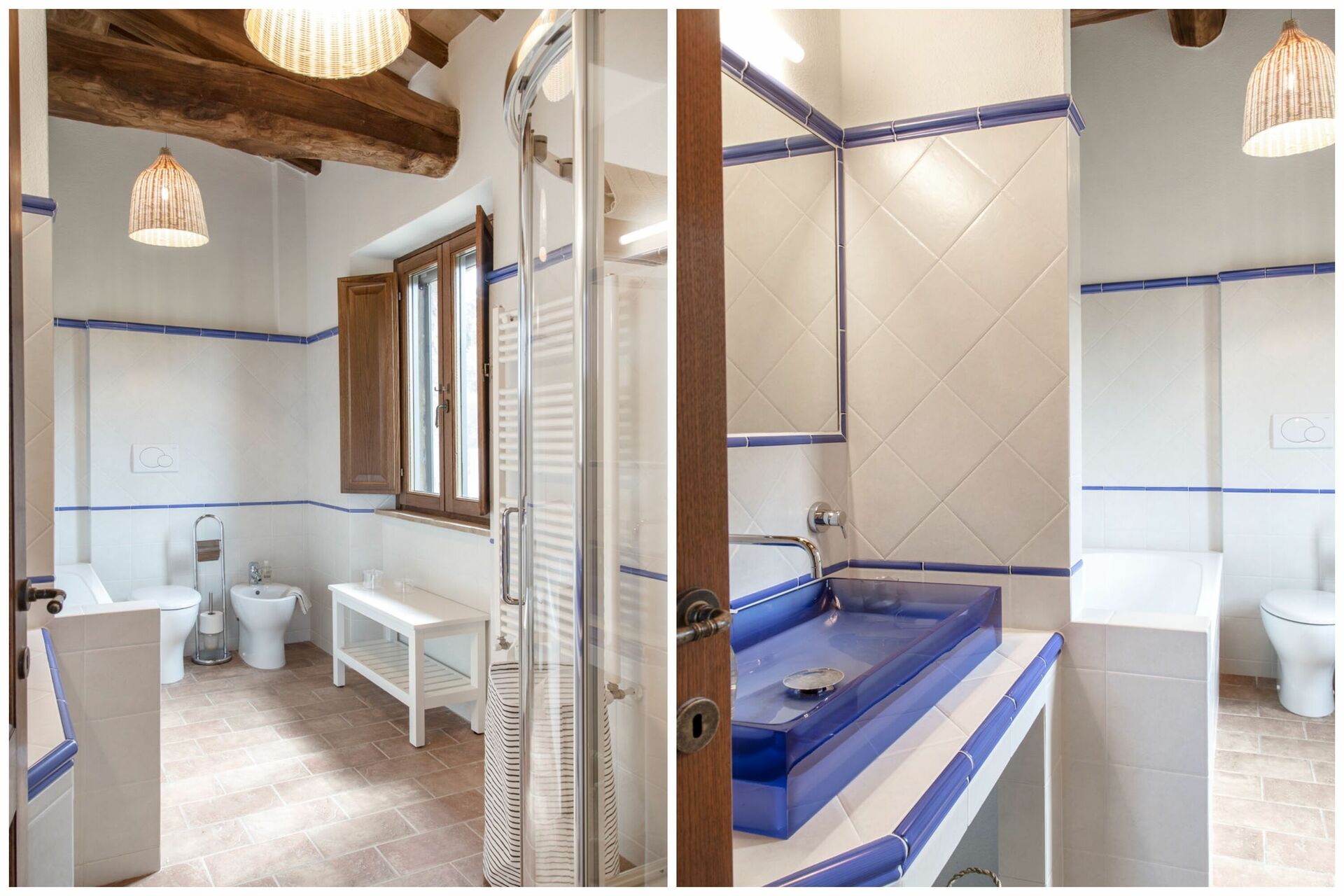 Villa Chiugi badkamer in Seggiano