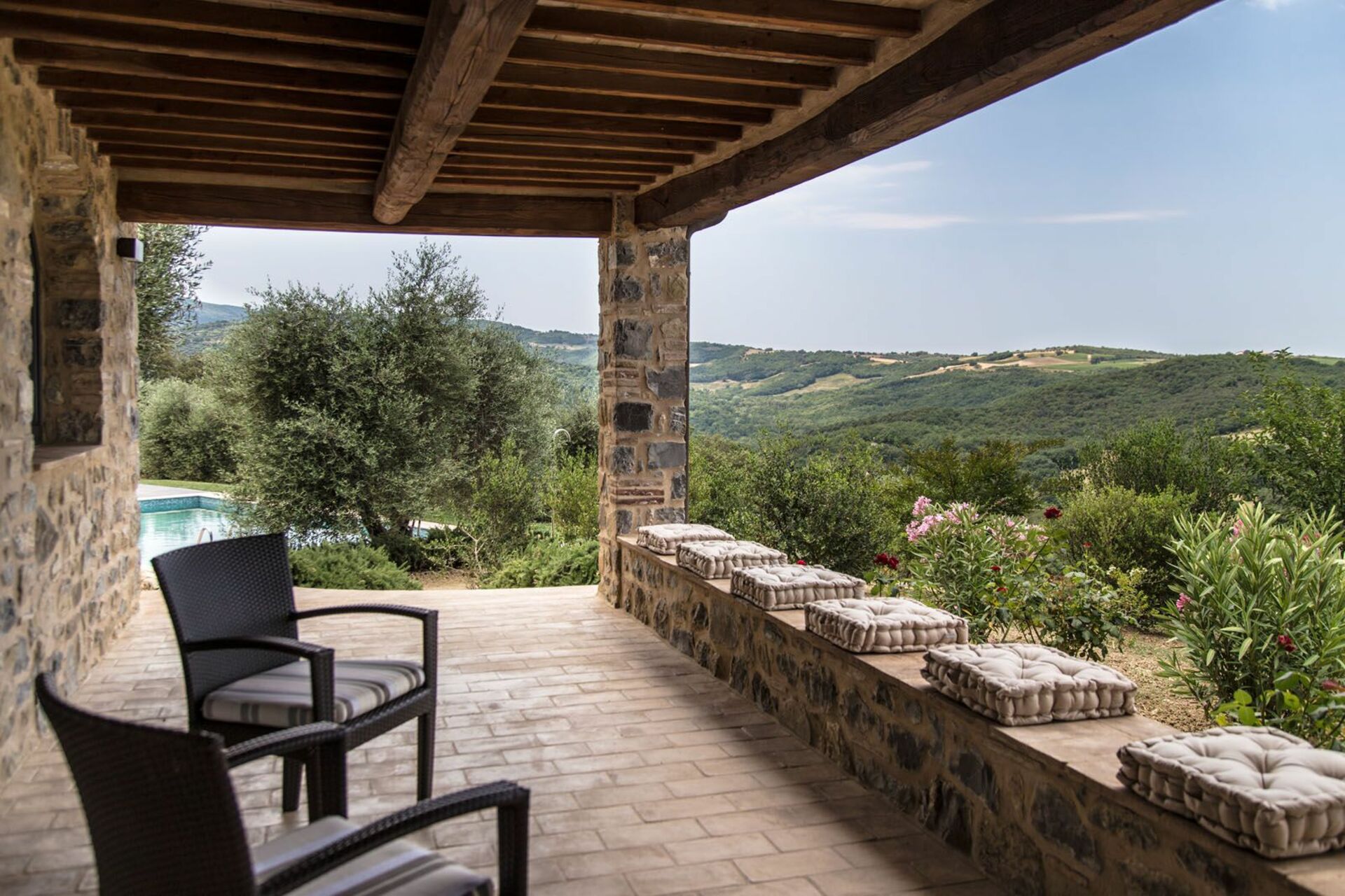 Villa Chiugi tuin in Seggiano